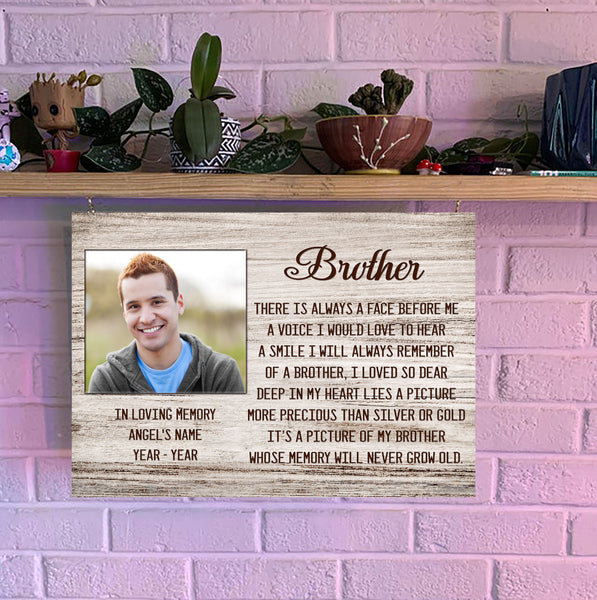 Brother Remembrance - Personalized Memorial Canvas| Memorial Gift for Loss of Brother| Sympathy, Bereavement Gift, Brother in Memory| N2145