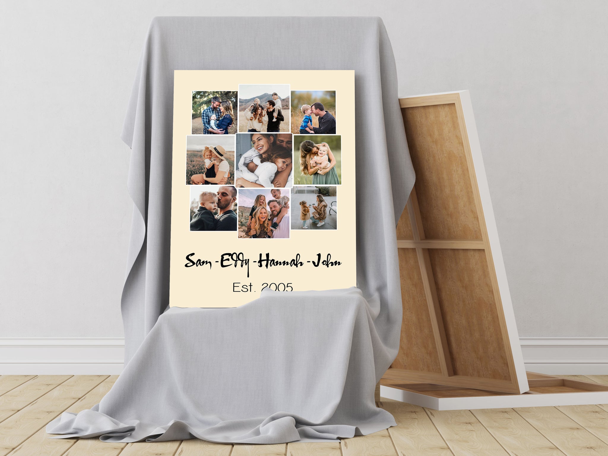 Personalized Family Canvas| Custom Family Photo Collage Canvas for Home Decoration| Sentiment Gift for Family on Christmas, Thanksgiving, Anniversary| Family Wall Art| JC727