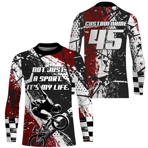 BMX Life Red extreme BMX custom jerseys UPF30+ Off-road shirt Cycling gear BMX clothing youth| SLC83