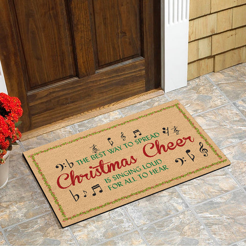 Funny Christmas Doormat - Christmas Cheer Door Mat - Christmas Decoration for Front Door, Home - Holiday Doormat Christmas Sign Decor Xmas Gift Funny Welcome Mat - JD41