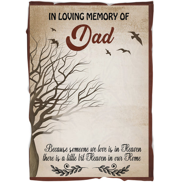 Dad Memorial Blanket| Personalized In Loving Memory| Dad Remembrance, In Heaven Father| Sympathy Gift for Loss of Father| N1729 Myfihu