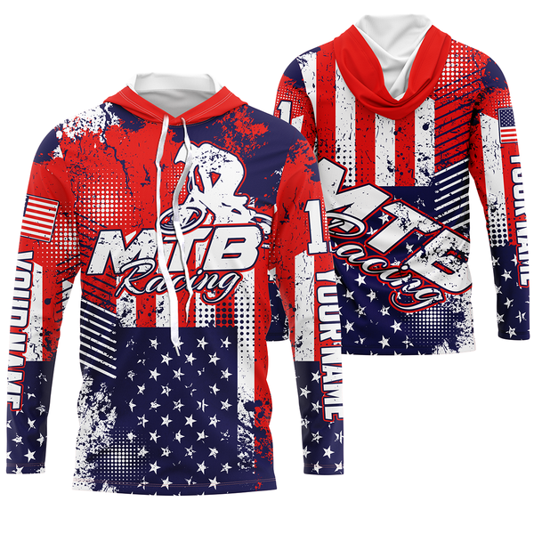 MTB race jersey Patriotic shirt UPF30+ Custom kids youth adult USA jersey Off-road Cycling gear| SLC96