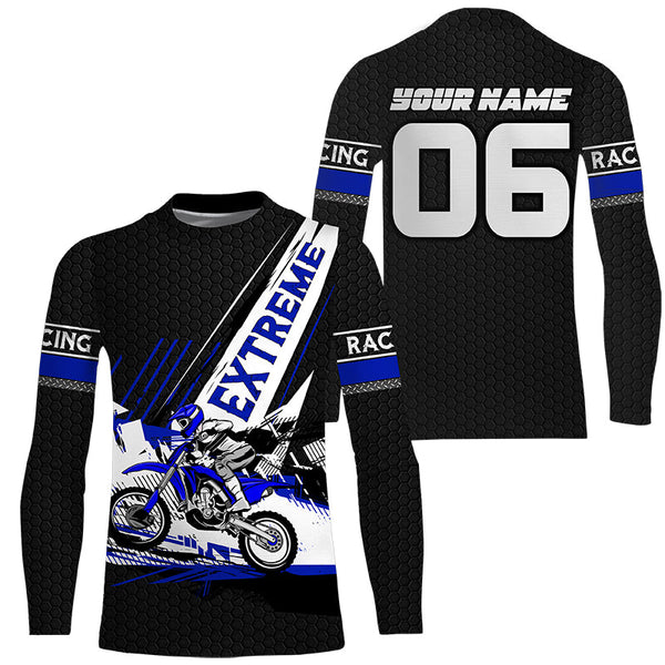 Extreme dirt bike riding jersey custom youth&adult UPF30+ blue Motocross racing motorcycle shirt PDT279