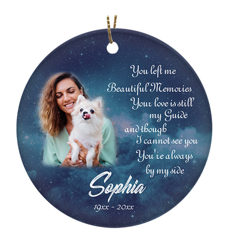 Memorial Ornament | Always By My Side - Custom Ornament Christmas | Sympathy Ornament | Remembrance Ornament for Loss Of Mom, Dad, Son, Daughter | Bereavement Gift in Christmas | TD52