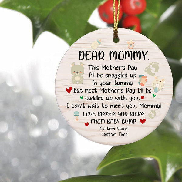 New Mom Ornament| Dear Mommy First Mother's Day Ornament| Gift for Mom To Be Expecting Mom| JOR119