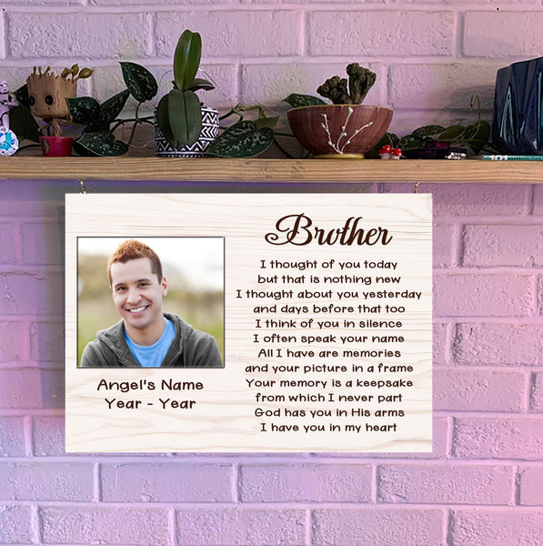 Brother Remembrance - Personalized Memorial Canvas| In Memory of Brother Memorial Gift, Sympathy Gift for Loss of Brother, Condolence Bereavement for Brother in Heaven| N2419