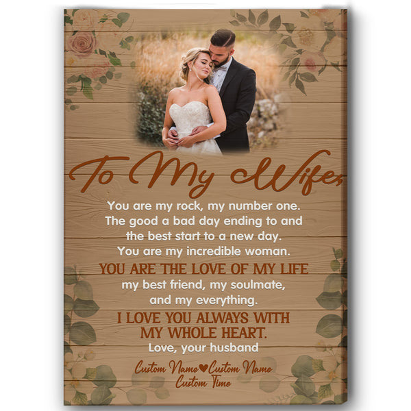 Personalized To My Wife Canvas - You Are My Love of Life| Wedding Gift Anniversary Gift for Wife| Custom Romantic Gift for Her on Birthday Christmas Anniversary Day JC585