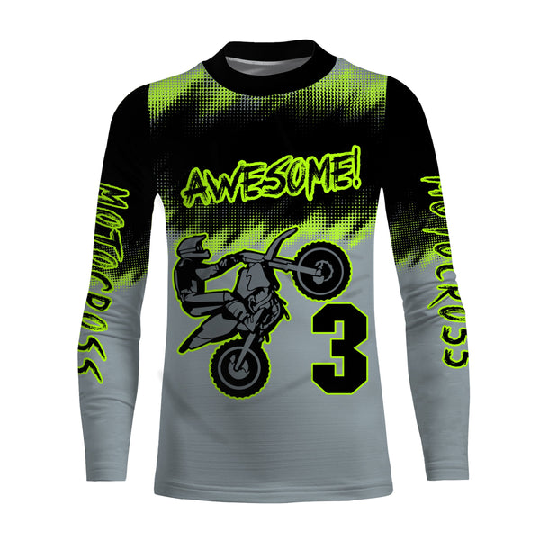 Kid custom motocross jersey Birthday Ddrt bike shirt UPF30+ youth boys girls MX racing motorcycle NMS956