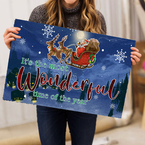 Christmas Doormat| The Wonderful Time of The Year Door Mat| Christmas Decoration for Home| Xmas Sign Xmas Welcome Mat| Holiday Decor Christmas Decor| Christmas Door Mat| JD26