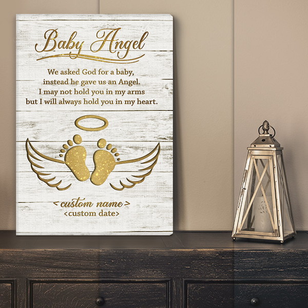 Miscarriage Personalized Name Canvas| Baby Loss Gift| Stillbirth Miscarriage Keepsake Custom Canvas| In Loving Memory of My Baby| Memorial Sympathy Gift for Mother or Father Loss of Baby| T88