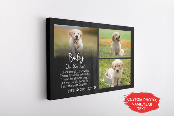 Personalized Canvas| Pet Loss Memorial| Custom Photo Collage| Pet Remembrance, Loss of Dog, Loss of Cat Sympathy Gift for Pet Owners, Paw Friend| N1923 Myfihu