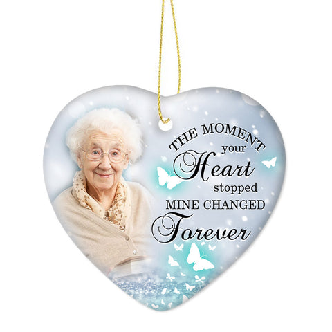 Custom Memorial Ornament - The Moment Your Heart Stopped| Christmas in Heaven, Remembrance Home Decor, Memorial Gift for Loss of Son, Father, Mother| NOM50