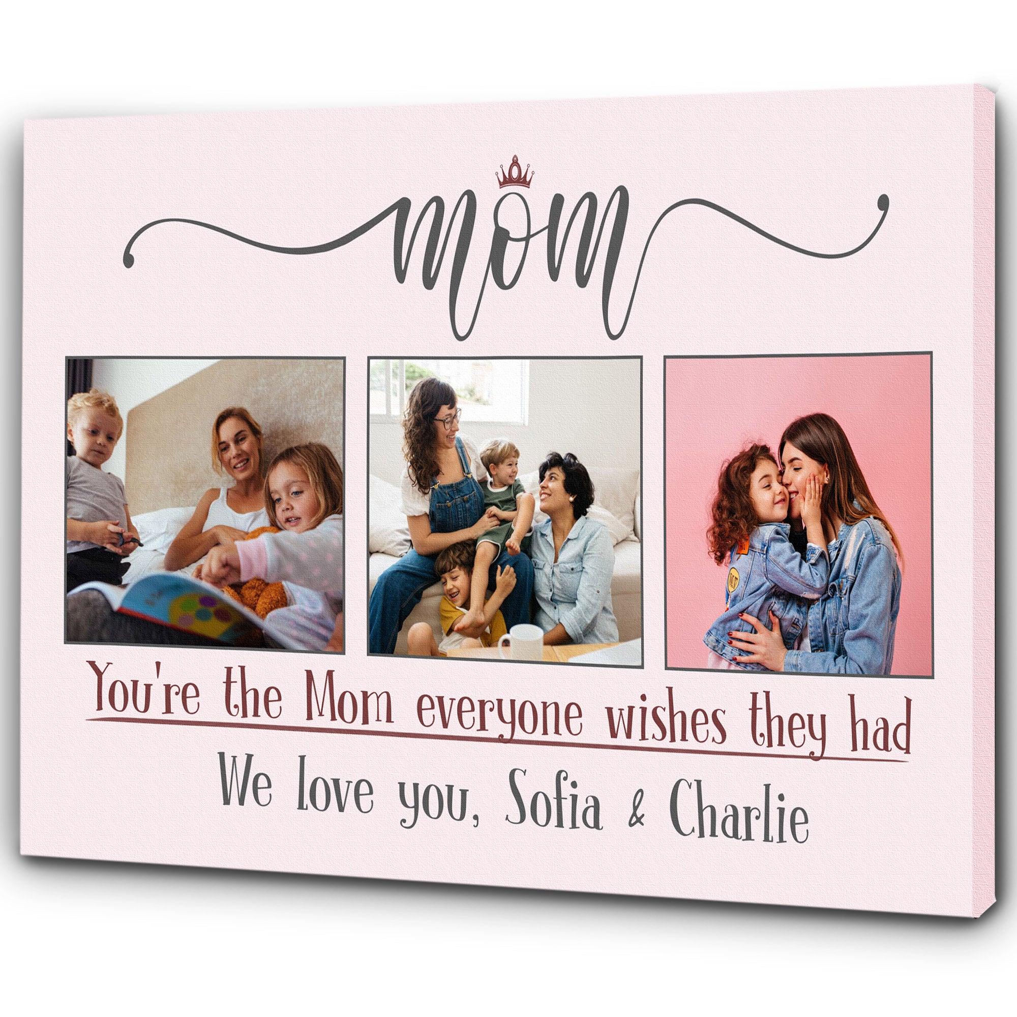 Mom Photo Collage Canvas| Custom Gift for Mom for Christmas Birthday Mother's Day Present from Daughter Son| JC843