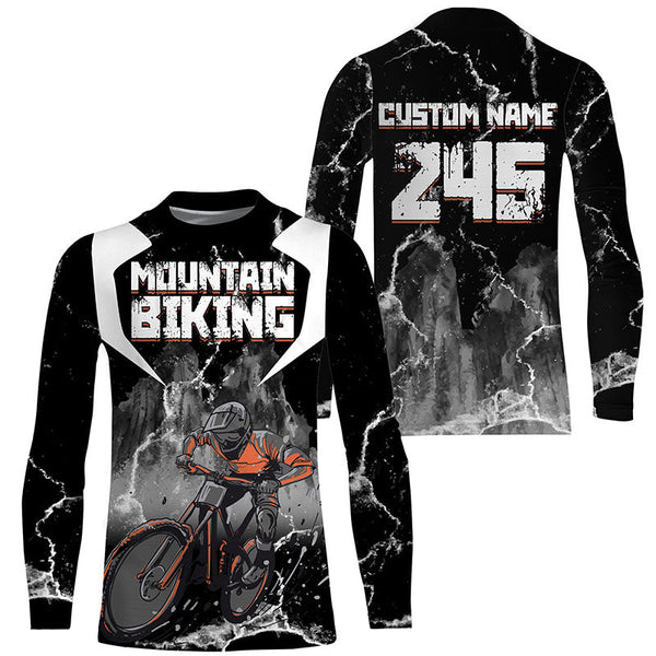 Black kid MTB jersey UPF30+ mountain bike gear youth Unisex downhill shirt cycling clothes| SLC234