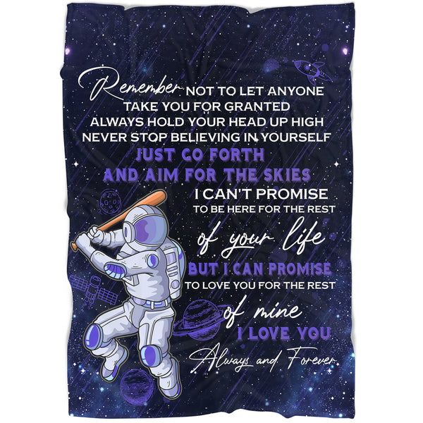 Grandson Personalized Blanket | Aim For The Skies - Astronaut Blanket | Courage Fleece Throw from Grandma | T930