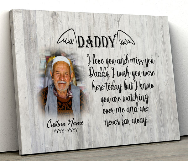 Dad remembrance canvas - Personalized bereavement picture frame, sympathy loss gift for father CNT02