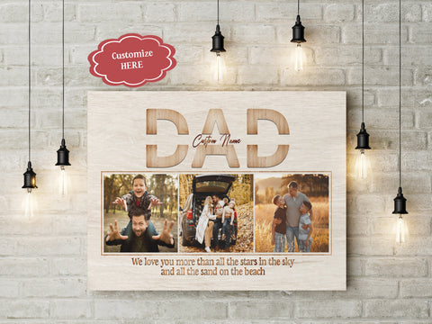 Custom Canvas Dad Photo| Father's Day Gift for Husband, Sentimental Gift for Father, Dad Birthday| JC876