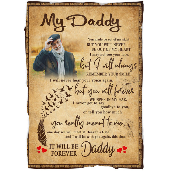 My Daddy Blanket| Personalized Dad Blanket with Picture| Dad Gift| Sentimental Gift for Dad on Christmas, Birthday, Father's Day JB191