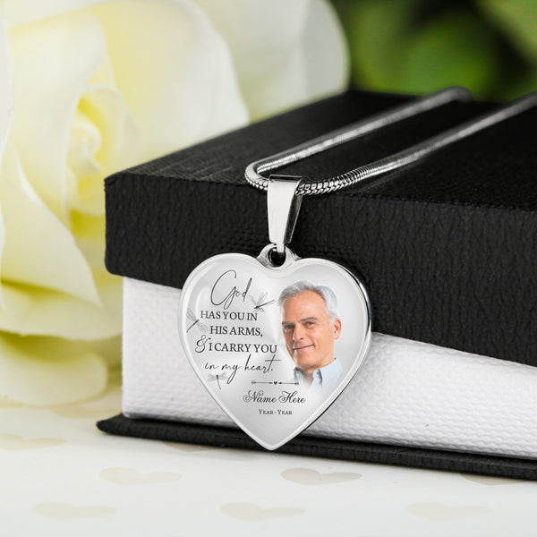 Custom memorial necklace| Sympathy gifts for loss of loved one| Rememberance jewelry for Dad Mom Son NNT03