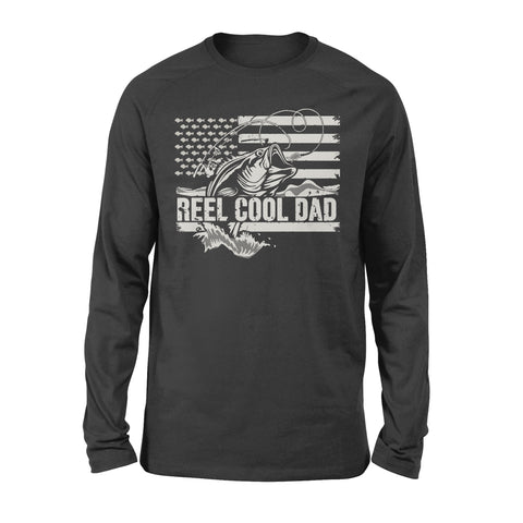 Reel Cool Dad American flag 4th July shirt, Perfect Father's Day Gifts for Fisherman D01 NQS1213  - Standard Long Sleeve