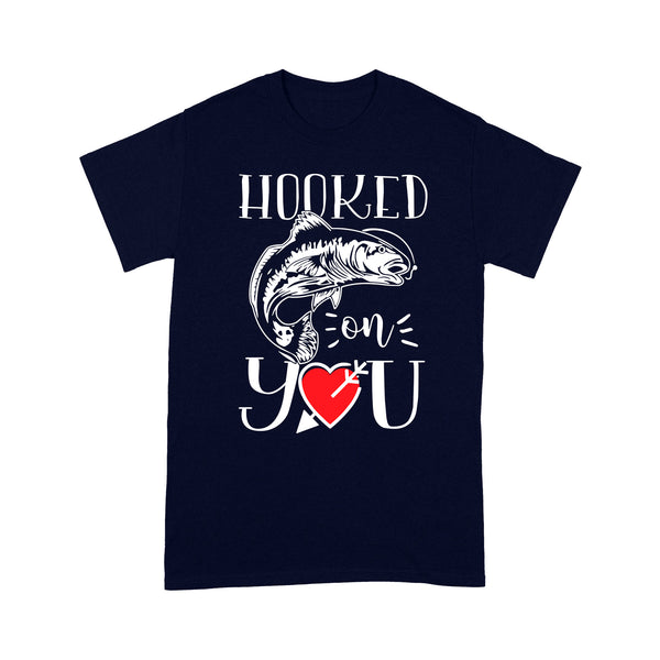 Fishing valentine day gift for husband hooked on you t-shirt - FSD1328D08