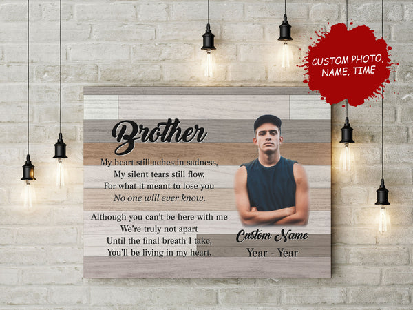 Brother Memorial Canvas, Personalized Remembrance Picture Frame, Sympathy Gift for Loss of Brother N2703