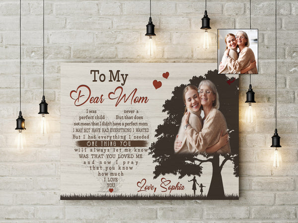 Personalized Mom Canvas - To My Dear Mom Mother's Day Canvas Gift, I Love You Mom Birthday Christmas| N2460