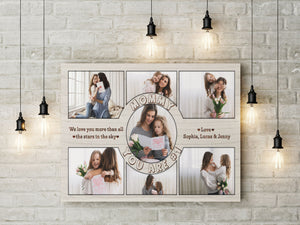 Mommy You Are #1 Personalized Canvas Photo Collage, Mothers's Day Gift, Mom Birthday Christmas Keepsake| N2484