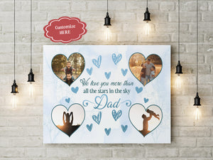 Dad Personalized Canvas Custom Photo Collage We Love You Fathers Day Gift for Best Dad Ever Keepsake| N2565