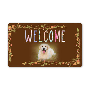 Personalized Dog Welcome Doormat| Welcome Dog Doormat Custom Gift for Dog Lover, Dog Owner, Pet Lover| JDM60