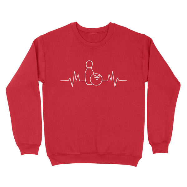 Bowling heartbeat Shirt, Bowling Addict sweatshirt, gift for bowlers NQS4619