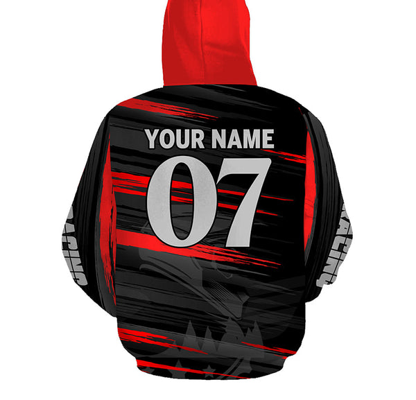 Personalized Red Motocross Hoodie Adult UPF30+ Extreme Hooded Jersey For Biker Off-Road Motorcycle PDT425