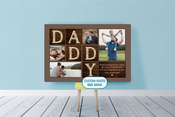 Personalized Canvas Gift for Father| Thanks For Being My Hero| Father's Day Gift for Dad, Dad Birthday| JC899