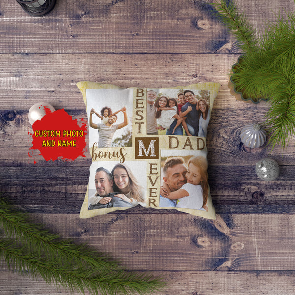 Best Bonus Dad Ever Personalized Pillow (Insert Included) Father's Day Gift Stepdad All-over Print| NPL100