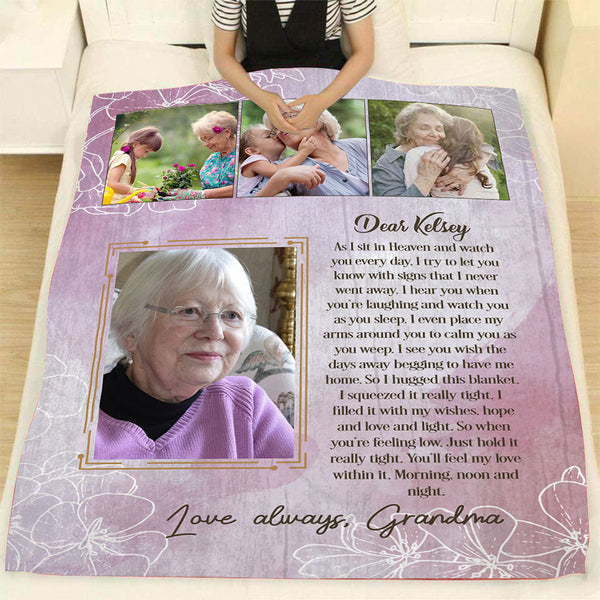 Memorial Blanket| As I Sit In Heaven - Custom Letter Blanket | Meaningful Remembrance Fleece Throw, Sympathy Gift | T552