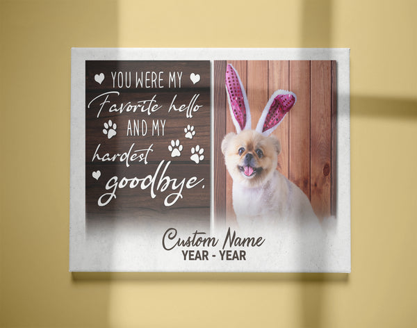 Personalized Memorial Gifts for Loss of Dog Cat - Sympathy Canvas with Your Custom Photo- VTQ23