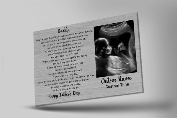 Personalized Canvas for New Dad| Happy First Father's Day Gift for Husband, Expecting Dad, Dad To Be| JC865