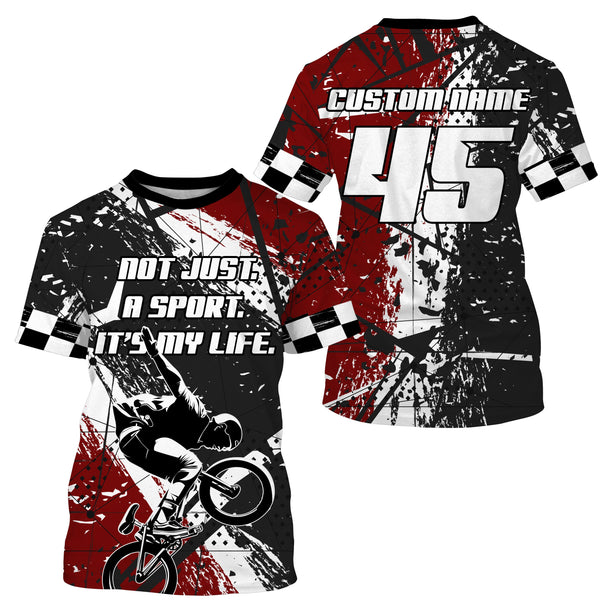 BMX Life Red extreme BMX custom jerseys UPF30+ Off-road shirt Cycling gear BMX clothing youth| SLC83