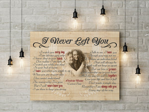 I Never Left You Canvas Memorial Gifts Personalized Sympathy Gift for Loss of Loved One, Memorial Canvas VTQ01