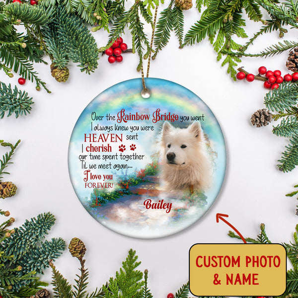 Pet Memorial Ornament - Rainbow Bridge, Pet Loss Ornament, Remembrance Loss of Dog, Loss of Cat, Sympathy Gift for Dog Owners| NOM118