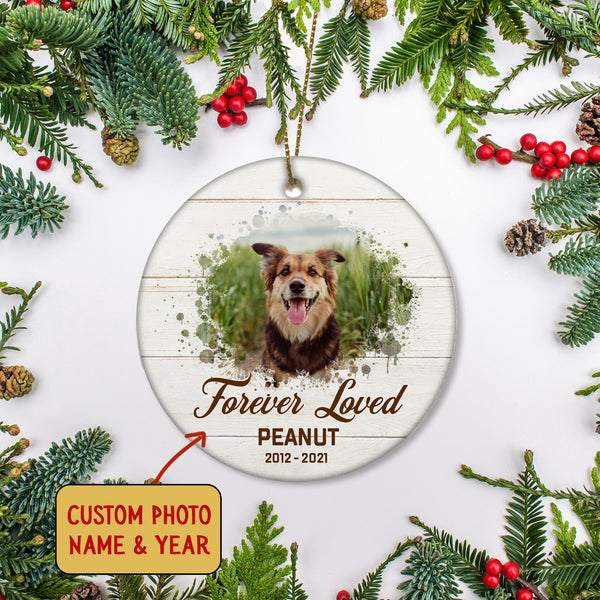 Pet Memorial Ornament - Forever Loved, Pet Loss Ornament, Custom Remembrance for Loss of Dog, Loss of Cat, Sympathy Gift for Dog Owners| NOM112