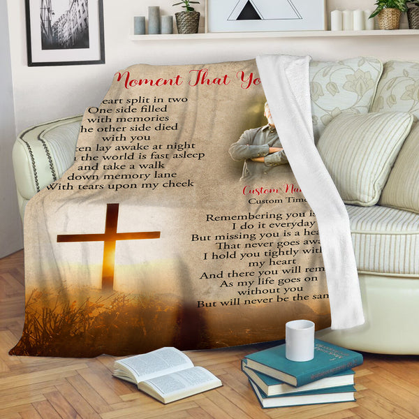 Personalized Memorial Blanket - You Left Me Christian Cross Remembrance Sympathy Gift Heavenly Gift N2683