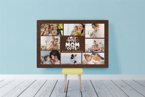 Custom Mom Canvas| Best Mom Ever Mom Photo Collage| Gift for Mom, Mother on Mothers Day Christmas| JC832