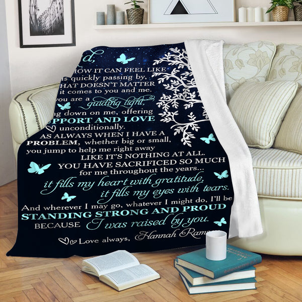 Dad Blanket| Personalized Blanket for Dad - Blue Blanket for Dad| Gift for Dad from Daughter Son| Dad Gift Father Gift for Christmas Father's Day Birthday| JB75