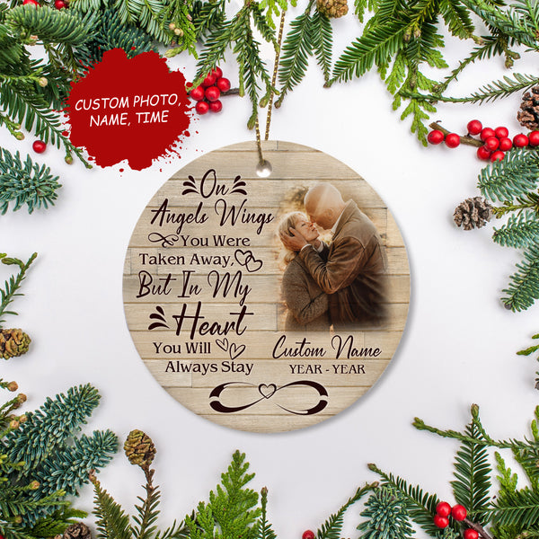 Personalized Memorial Ornament For Dad Mom Christmas In Heaven Sympathy Gift For Loss Of Loved One ODT54