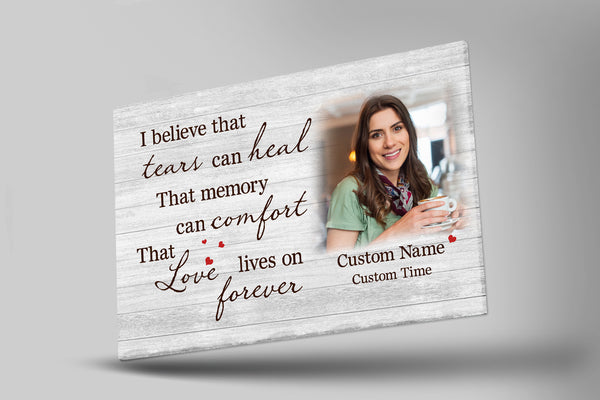 Personalized Memorial Gifts for Loss of Loved one Sympathy Canvas for Loss of Sister Love Lives Forever VTQ49