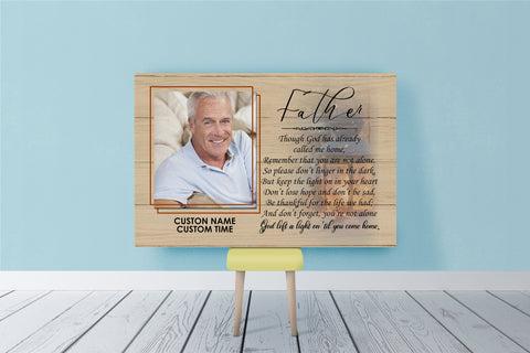 Personalized Memorial Canvas with Picture| Keep The Light On| Memorial Gift for Loss of Parent Loss of Loved One Family Loss| Sympathy Gift Remembrance Keepsake Bereavement Gift| JC539 Myfihu