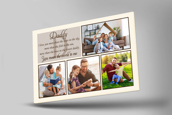 Personalized Canvas Father's Day Gift for Dad, Gift for Father, Dad  Photo Collage Canvas, Dad Birthday JC895