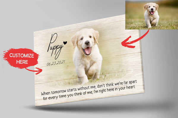 Personalized Canvas| Pet Loss Memorial| When Tomorrow Starts Without Me| Pet Remembrance, Loss of Dog, Loss of Cat Sympathy Gift for Pet Owners, Paw Friend| N1921 Myfihu