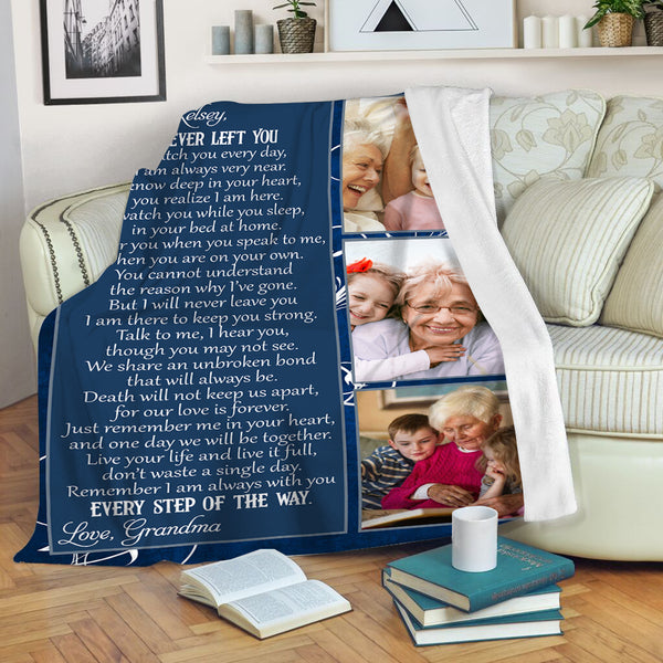 Personalized Memorial Blanket - I Never Left You Custom Letter Blanket Remembrance Throw Sympathy N2660